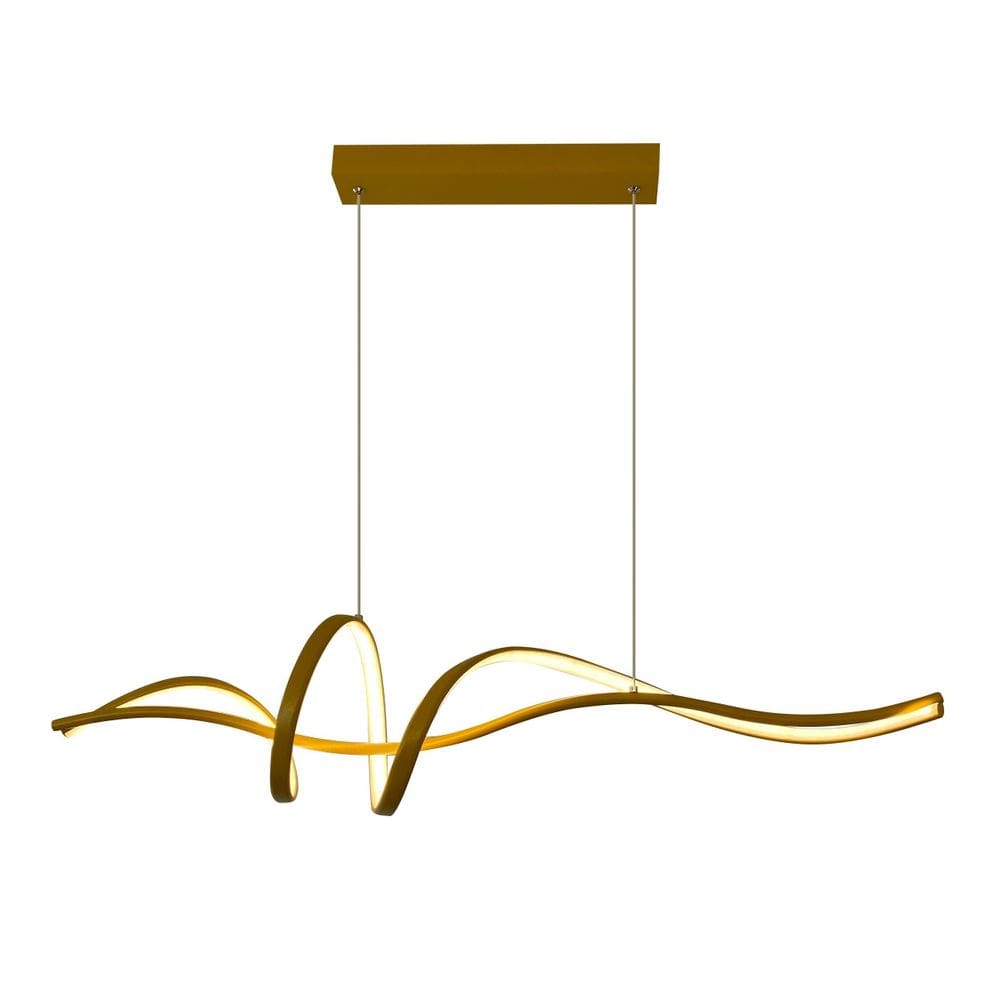 Luminária Lustre Teto 100Cm Pendente Espiral Luxo Dourado