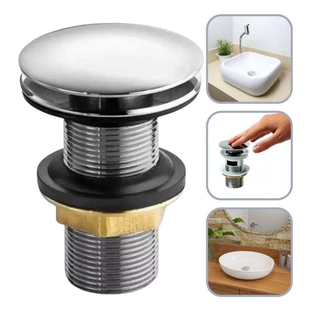 Válvula Click 1.1/4 Luxo Inteligente Inox Para Cuba Banheiro