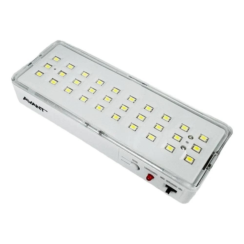 Luminária Emergência Led Barra 1W Avant 30 Leds Branco Frio