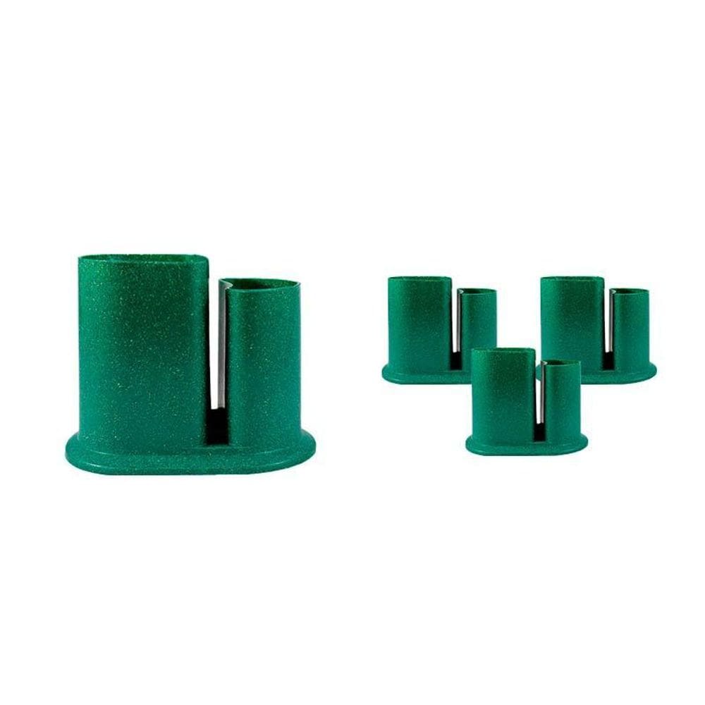 Kit 4 Porta Lápis Duo Fibra Madeira Verde