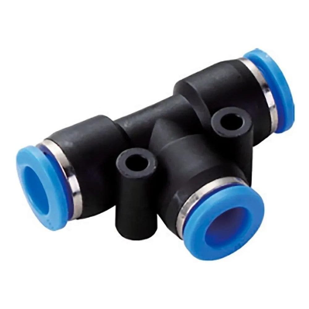 10 Un Conexão União Emenda Tee 8Mm Pneumática Instantânea