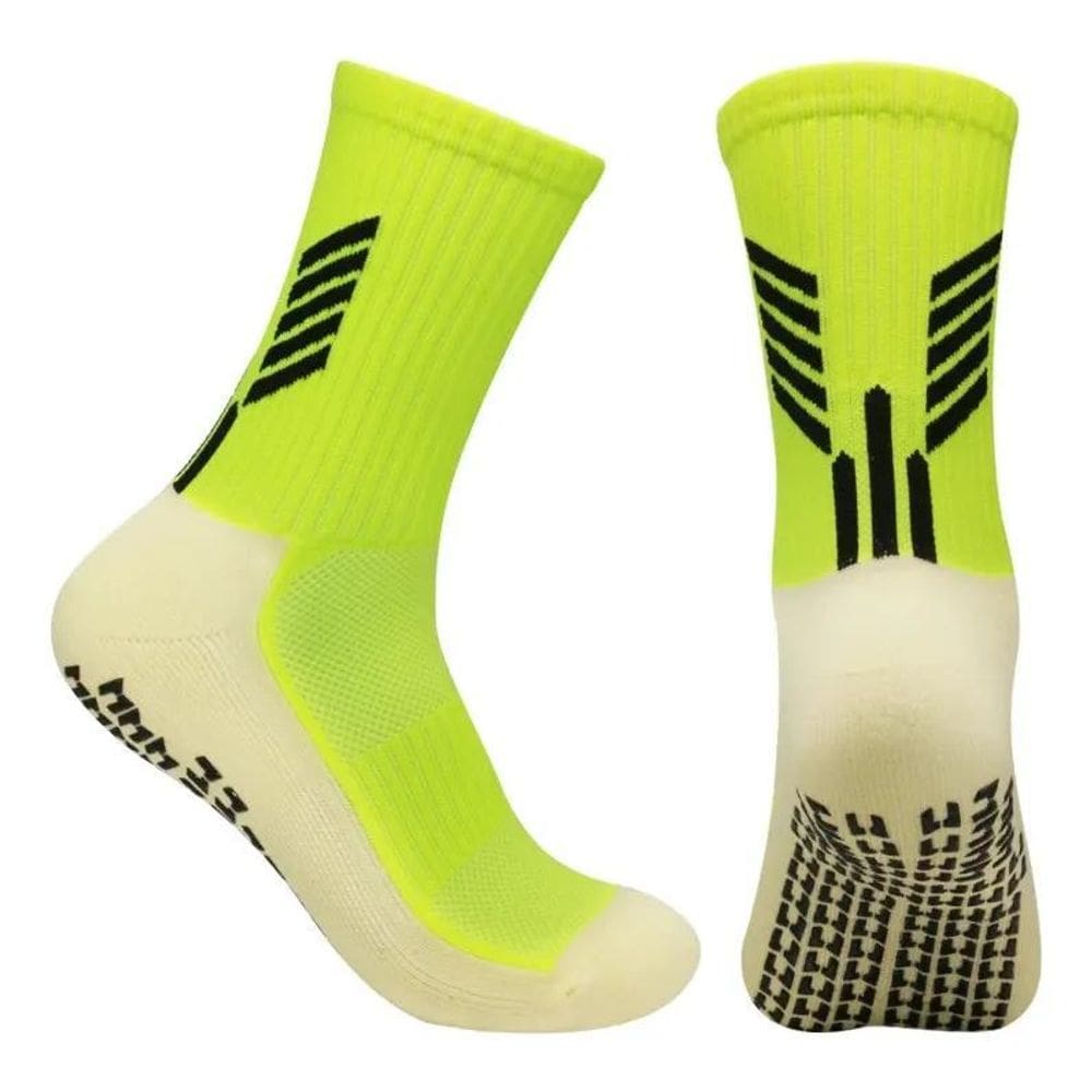3X Kit 4 Par Meia Antiderrapante Futebol Esportiva Meião Soc