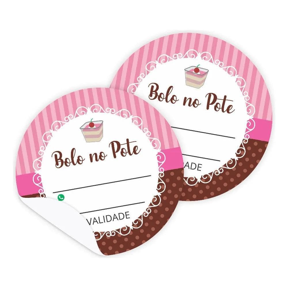 Adesivo Bolo No Pote Etiqueta Vencimento Zap Em Vinil 100 Un