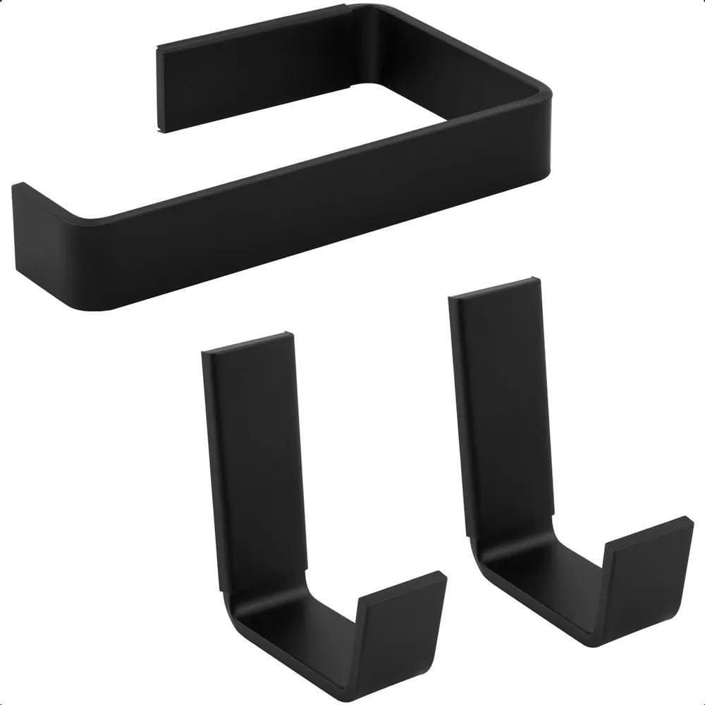 Suporte Para Papel Higiênico Com 2 Cabide Gancho Banheiro 2