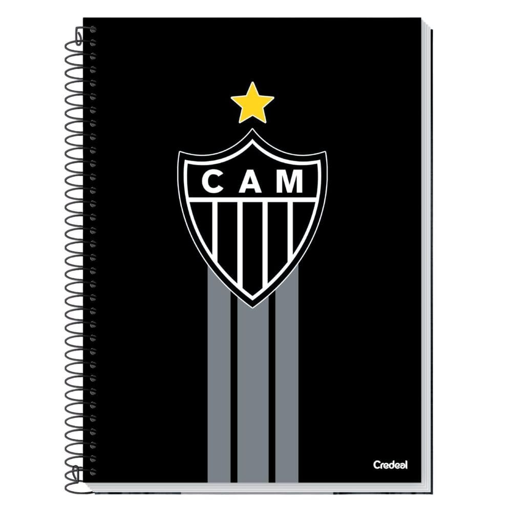 Caderno Atlético Mineiro Universitário Time Escolar Preto
