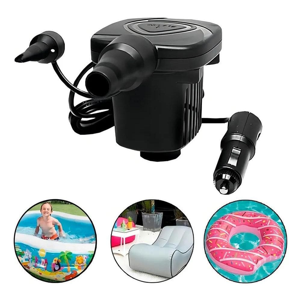 Inflador De Ar Bomba Elétrica Encher Colchão 12V Automotiva