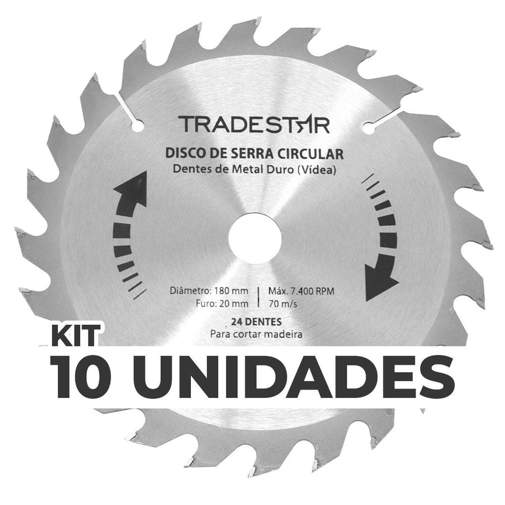 Kit 10 Discos Serra Circular 24D 180x20mm Makita