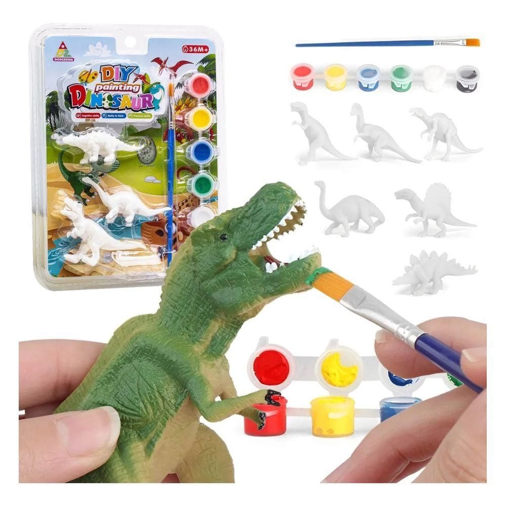 Kit Dino de Pintura na Cartela Com 3 Peças 0033 - For Kids
