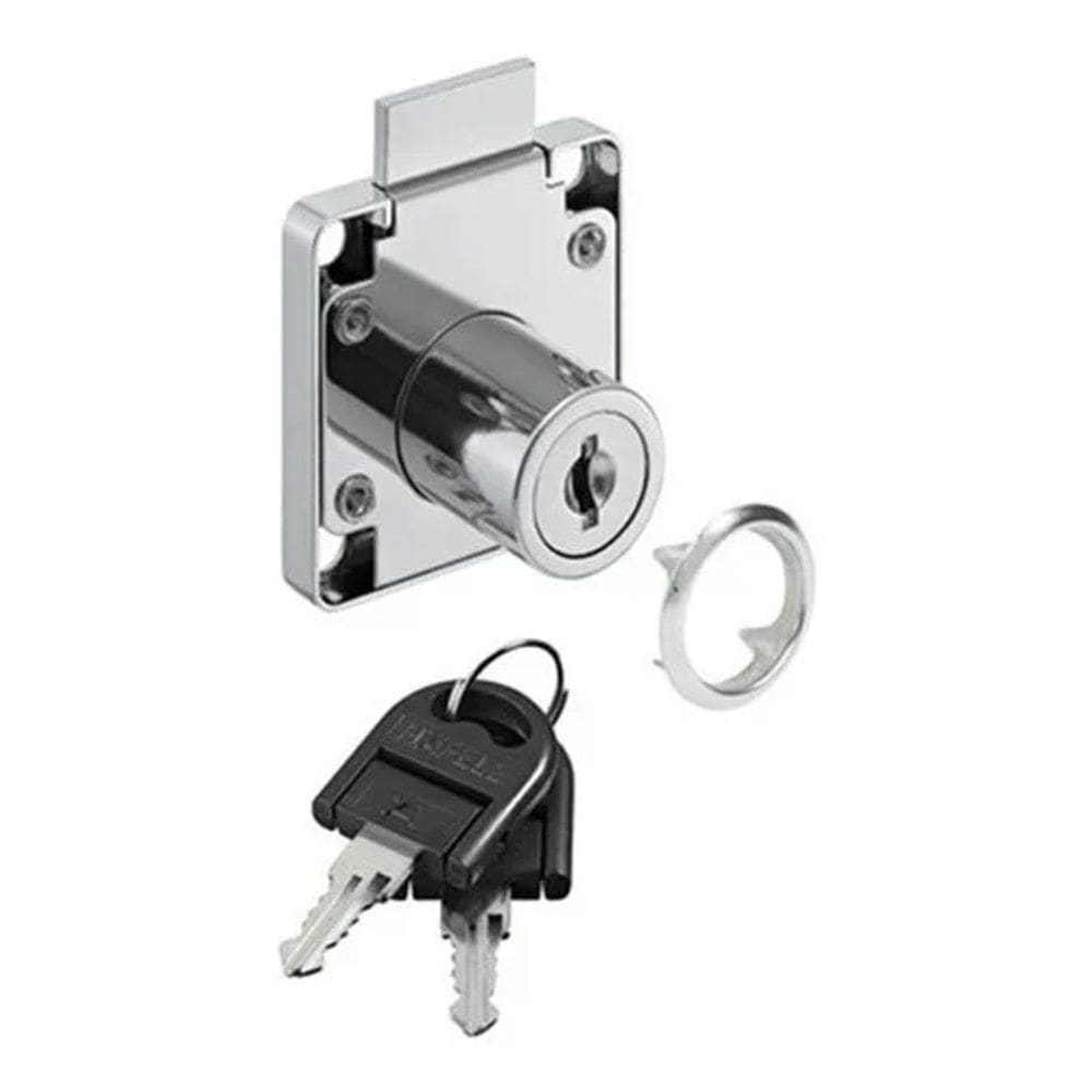 Fechadura Para Gaveta 22Mm Niquelada- Floresta
