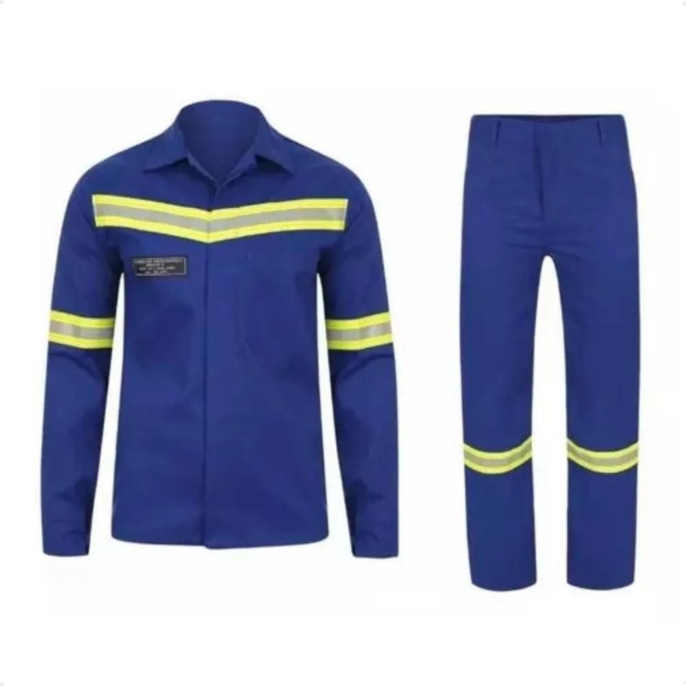 3X Uniforme Anti Chamas Nr10 Risco 2 Atpv 11 Com Ca Azul Roy