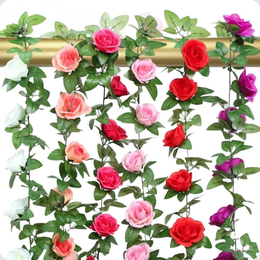 Corrente De Rosas Artificiais 2 Metros Flores Premium
