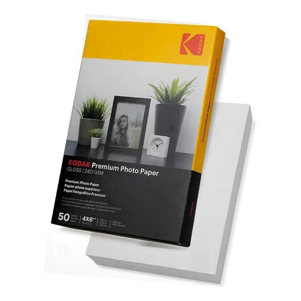 Papel Fotográfico Kodak Premium 10X15 240G Gloss 50 Folhas