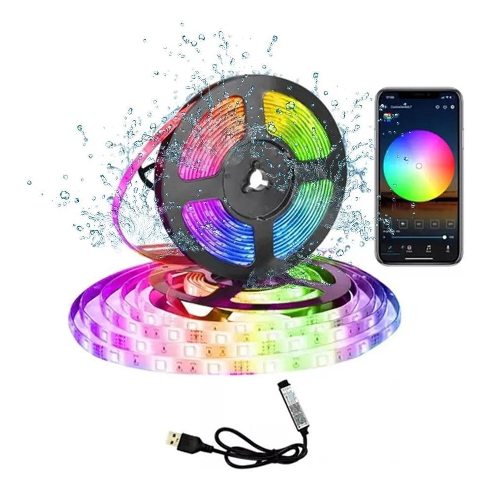 Faixa Rgb De 16 Milhões De Cores Com Controlador Bluetooth 5