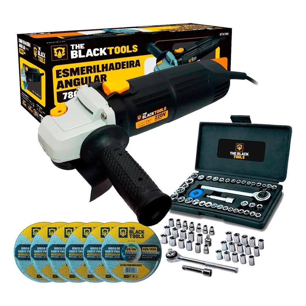 Lixadeira Esmerilhadeira 110V Profi. 4.1/2 + 46 Pçs Soquetes