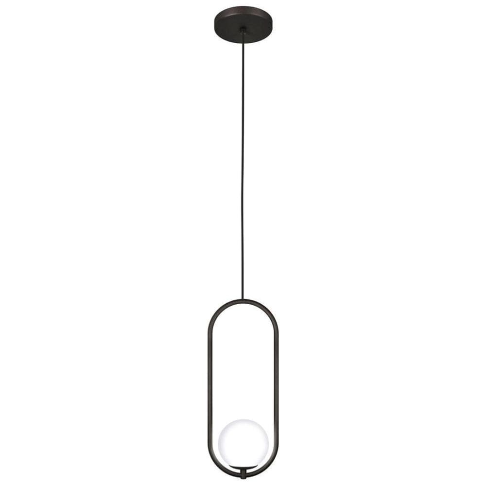 Kit 2 Luminária Pendente Teto Lustre Arco Globo Quarto Preto