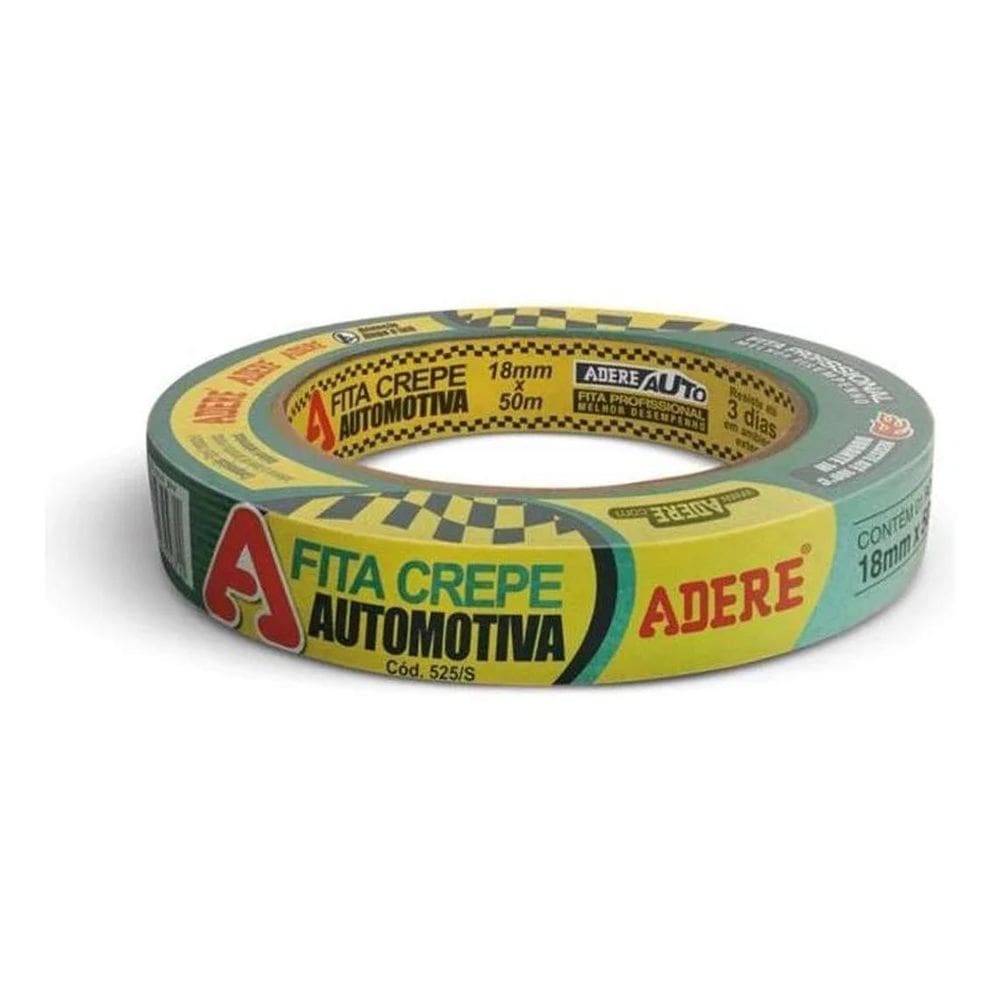 Fita Crepe Pintura Automotiva Verde 18Mmx50M Adere 525/S