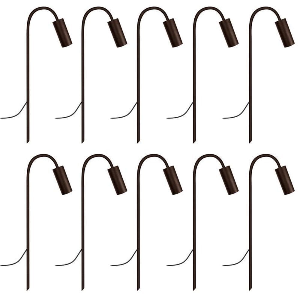 Kit 10 Balizadores Luminária Chão Espeto Jardim Marrom 50Cm