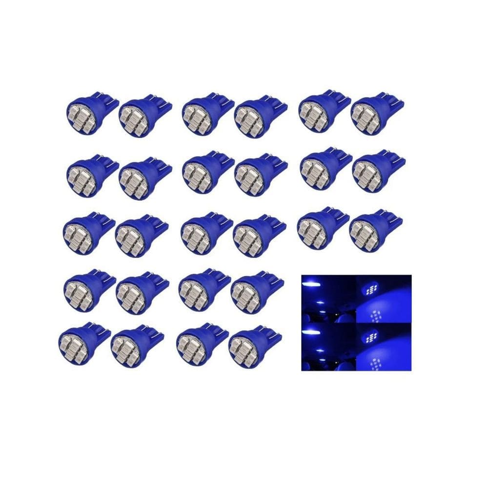 Kit 100 Lampadas Pingo 8 Leds T10 Xenon Super Azul