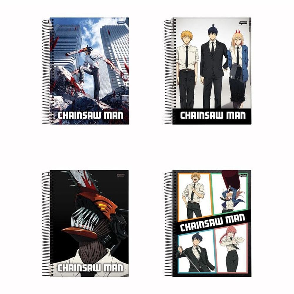 Caderno espiral universitário 1x1 Chainsaw Man - Jandaia