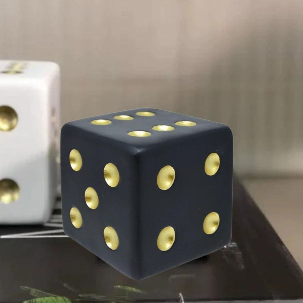 Artigo de Decoração Casa Dado Branco Medio Enfeite Escritório Mesa10.5X10.5Cm BW50061-1