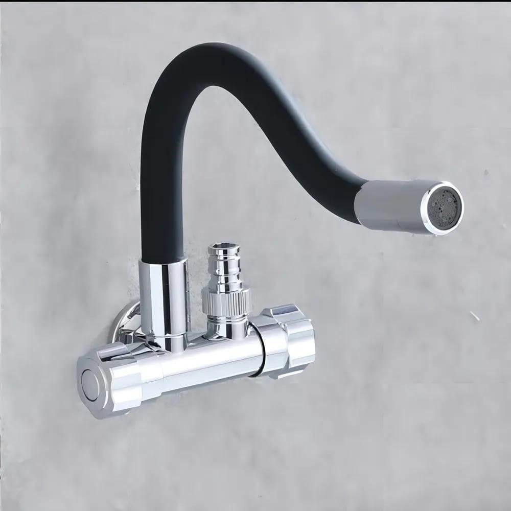 Tubo Extensor Longo Flexivel De Torneira 47Cm 360º Cor Preto