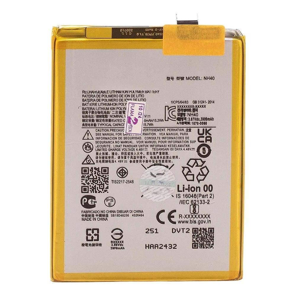 Flex Carga Bateria Nh40 Para Moto E22 Nova ++Garantia