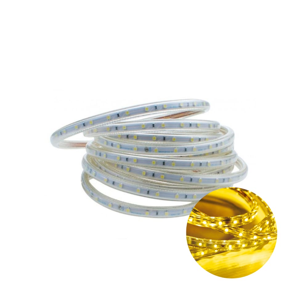 Kit 5 Metros Fita Led Taschibra 5W/M IP67 Alta Proteção Cores 2200K Âmbar 220V