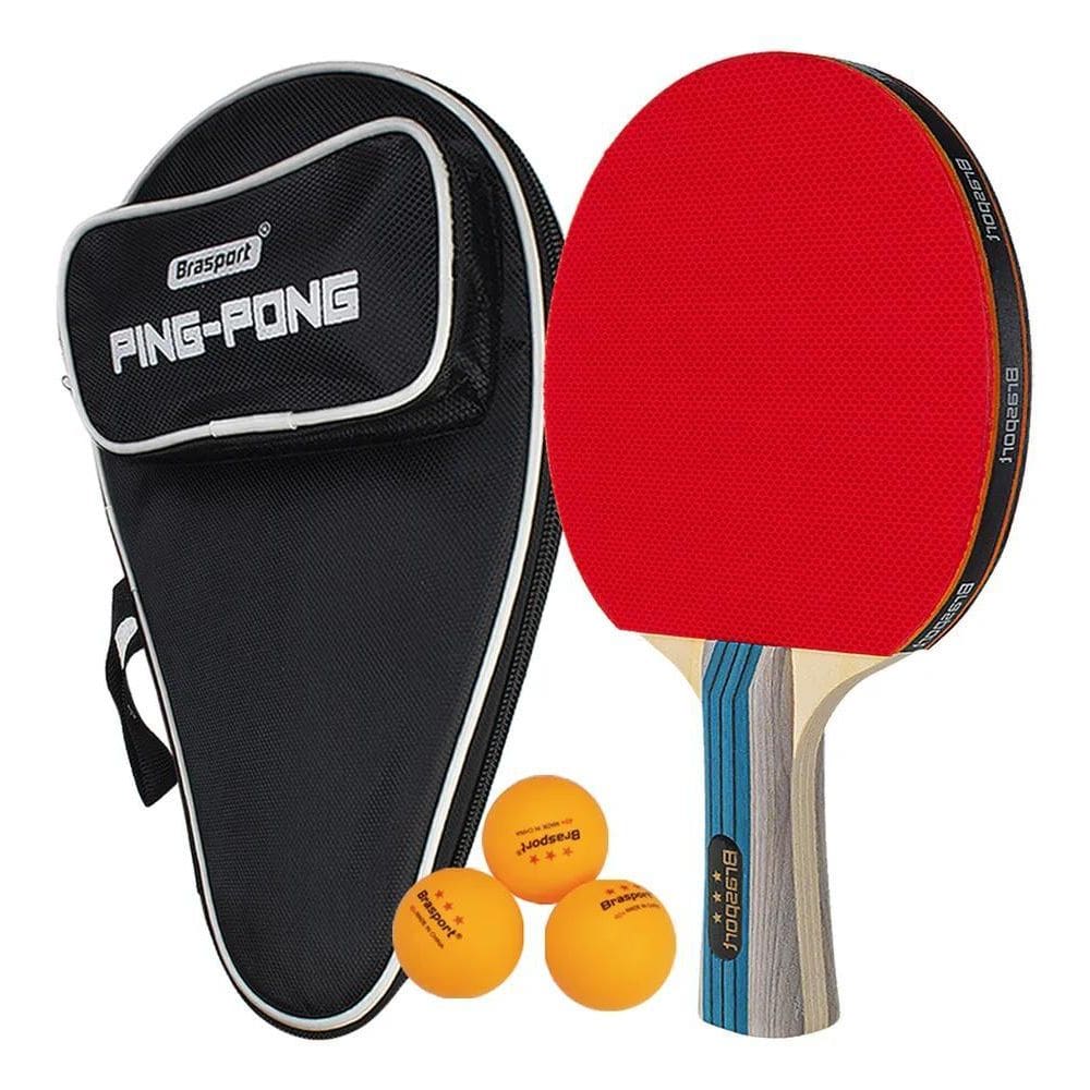 Kit Raquete De Ping Pong Tênis De Mesa Profissional 3 Bolas