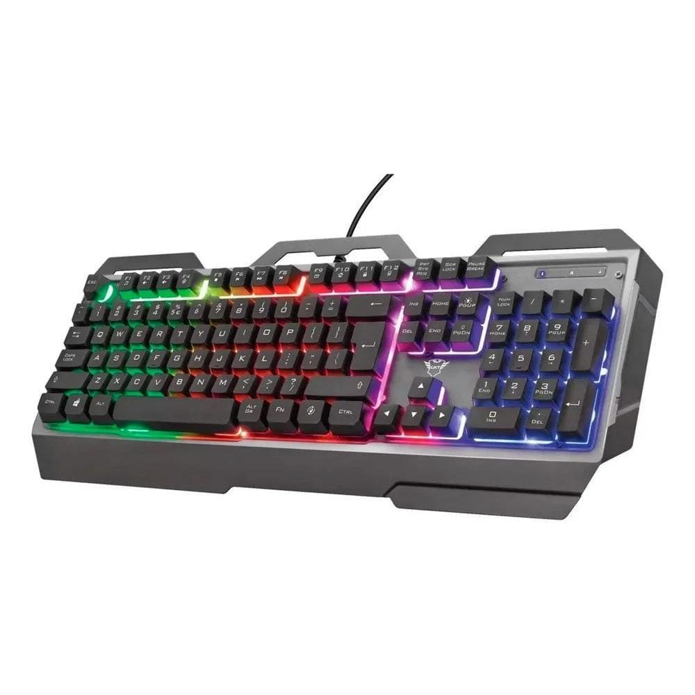 Teclado Gamer Semimecânico Rgb Led Retroiluminado Computador