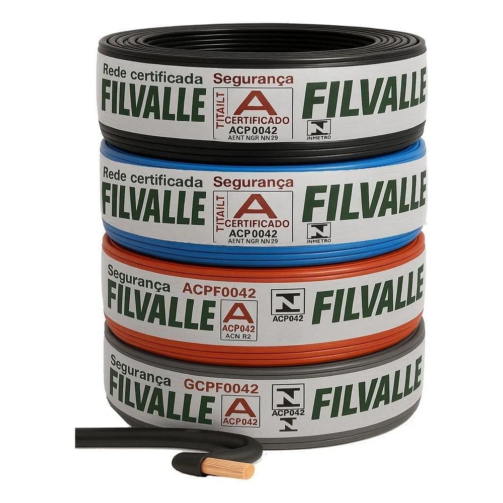 3X Fio Elétrico Cabo Flexível 1,5Mm Rolo 100 Metros Com Inme