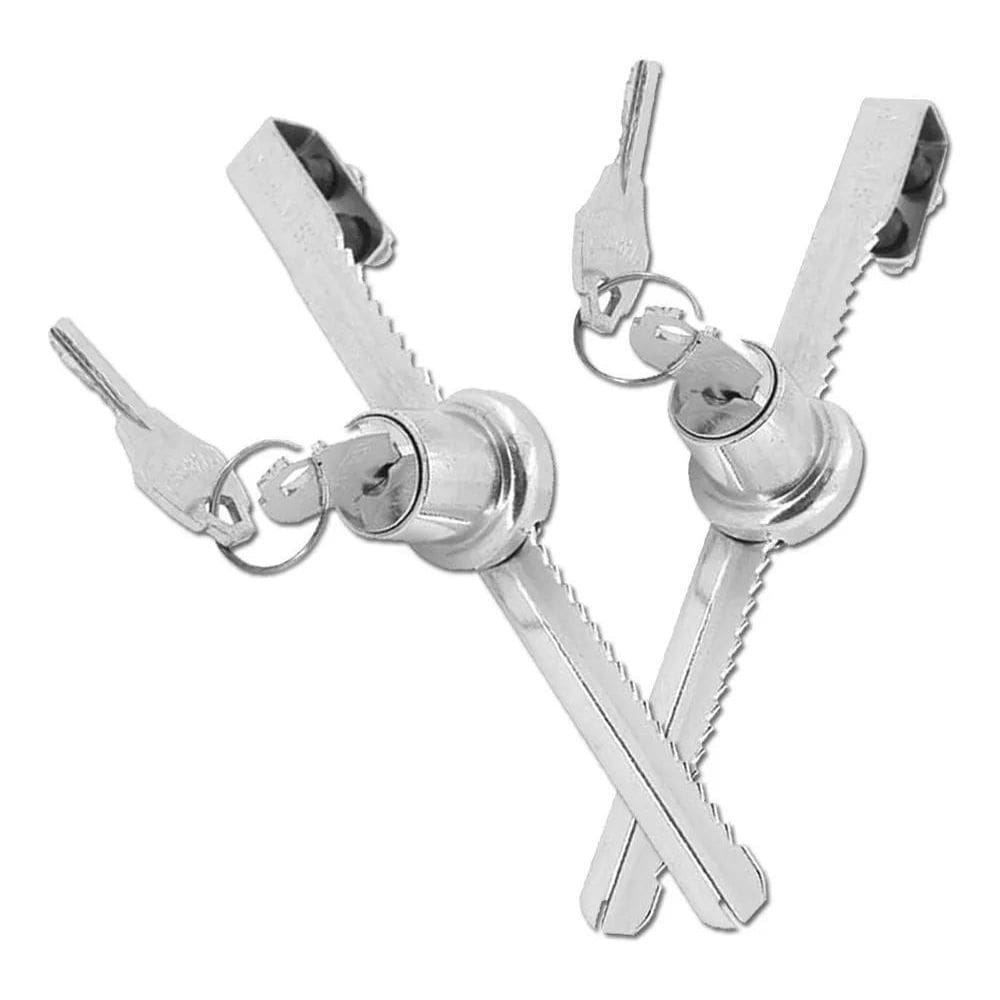 2 Fechadura Jacaré Vidro 140Mm Starfer Cor Zincado