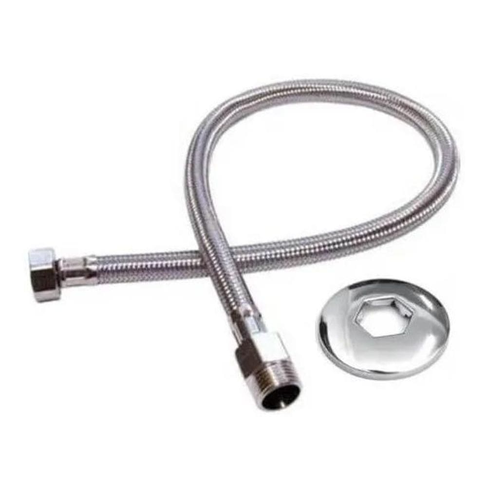 Engate Flexível Rabicho Inox Trançado 40Cm Macho X Fêmea 1/2
