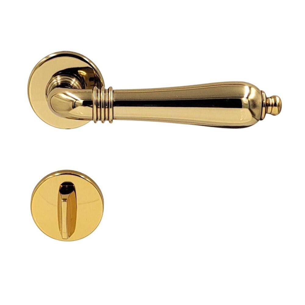 Fechadura Porta Banheiro Wc Lily Imab Dourado Brilhante 55Mm
