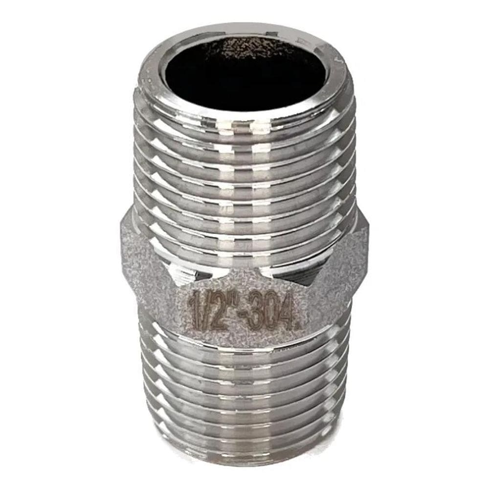 Conexão Niple 1/2 Aço Inox 304 Duplo Sextavado