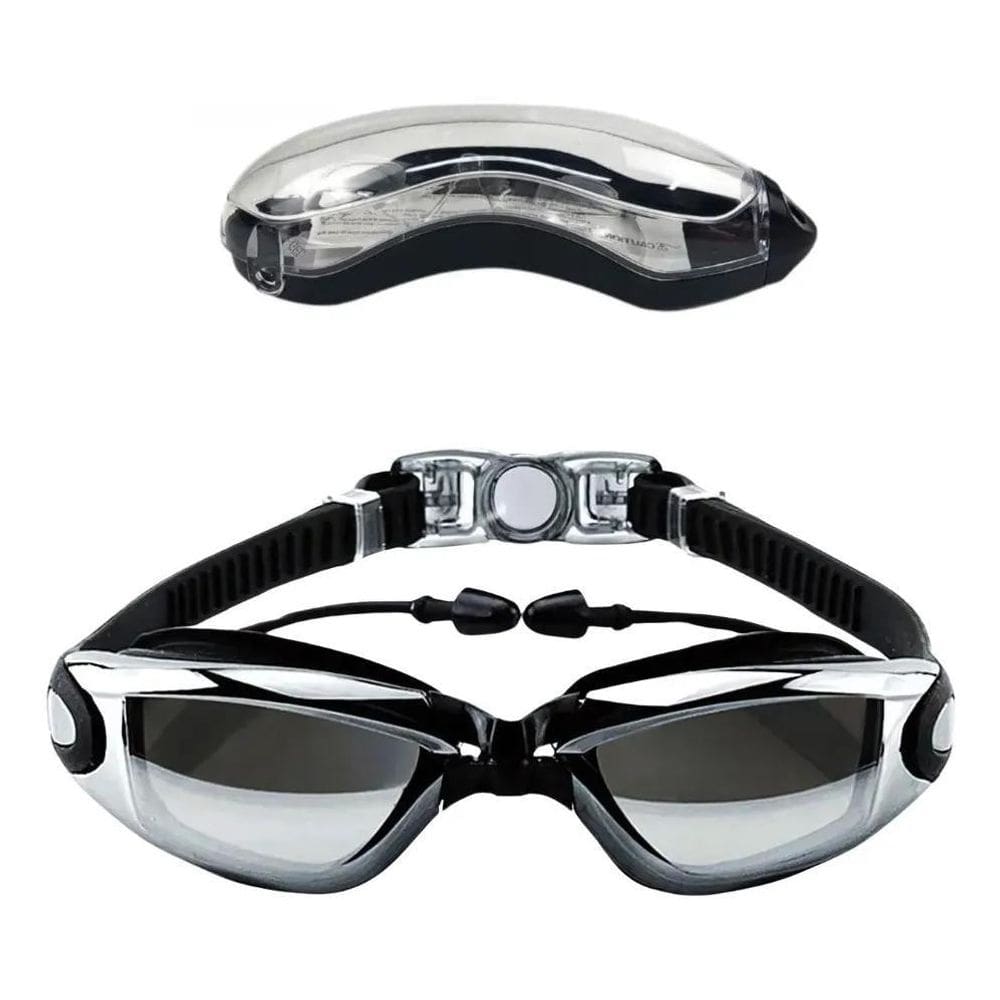 Kit Óculos Natação Mergulho Piscina Com Estojo Hero Band Cor