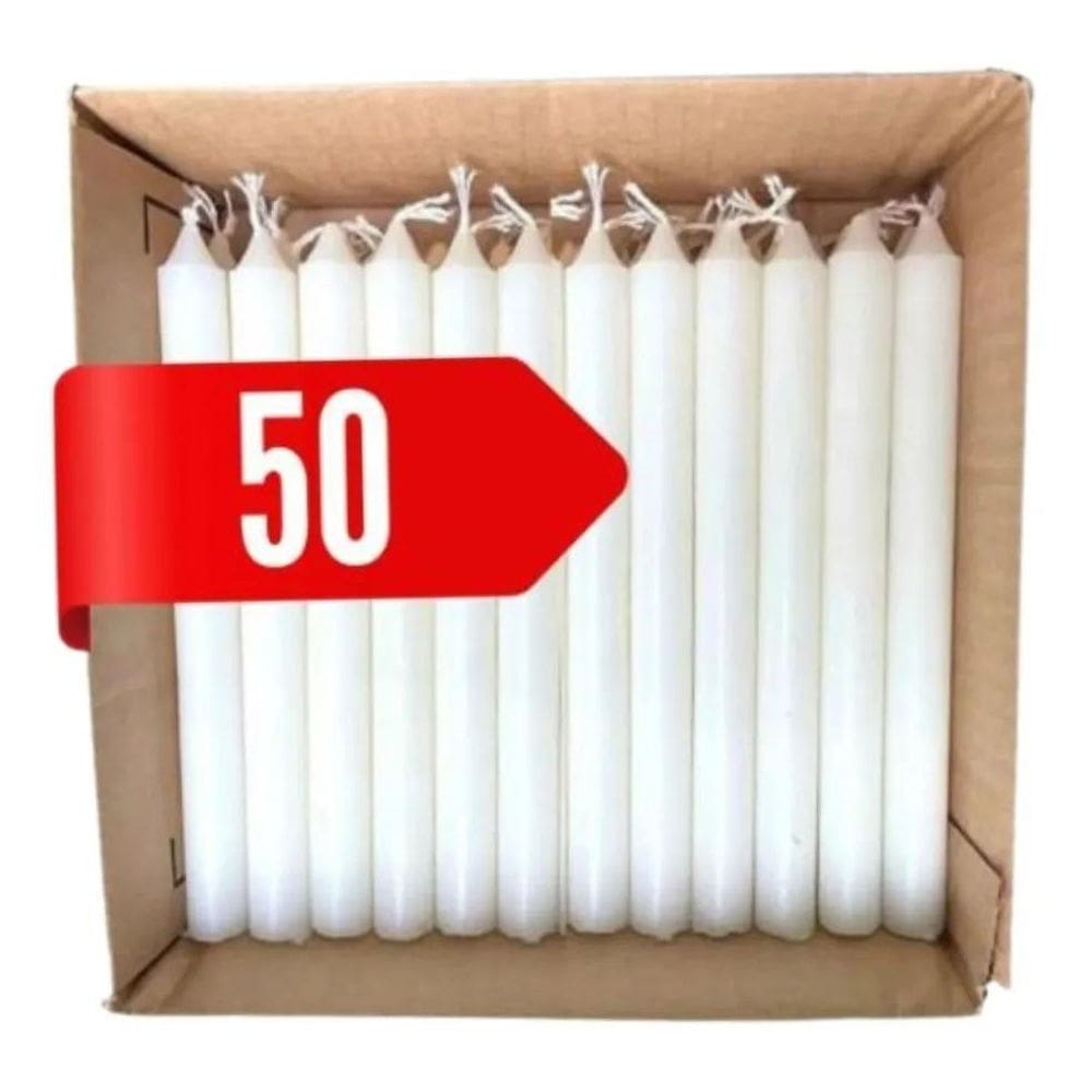 50 Vela Palito Branca Tradicional Preço Com Nfe