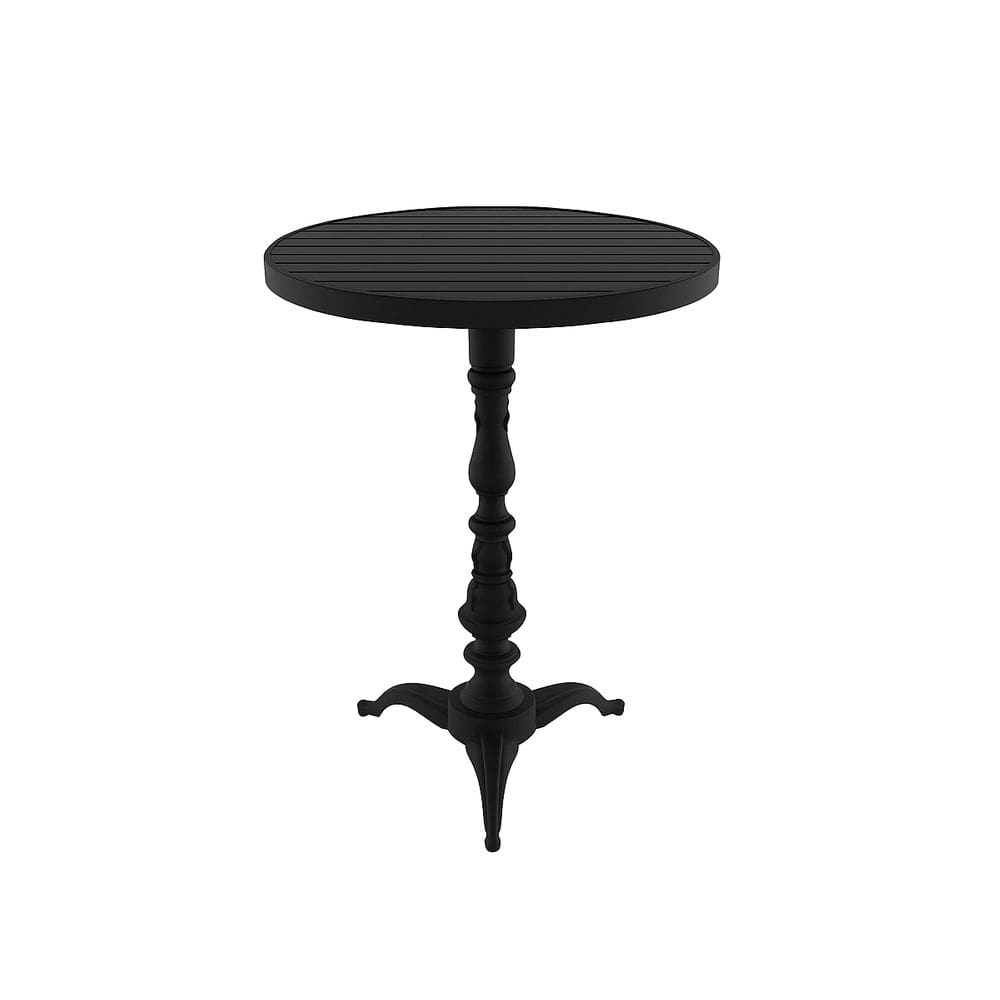 Mesa Bistrô Alta Veroninha Com Tampo em Alumínio Preto 106cm