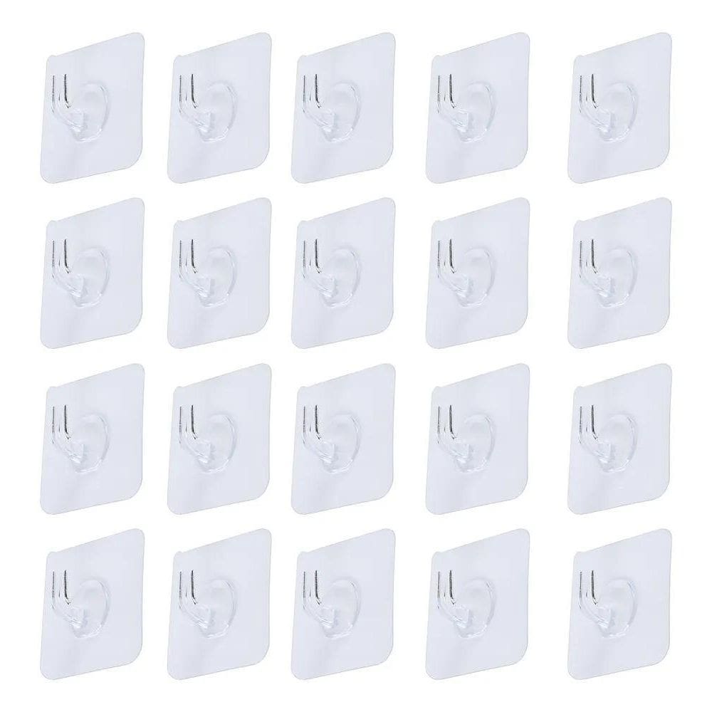 Kit 20 Peças Ganchos De Parede Adesivos Transparente Casa