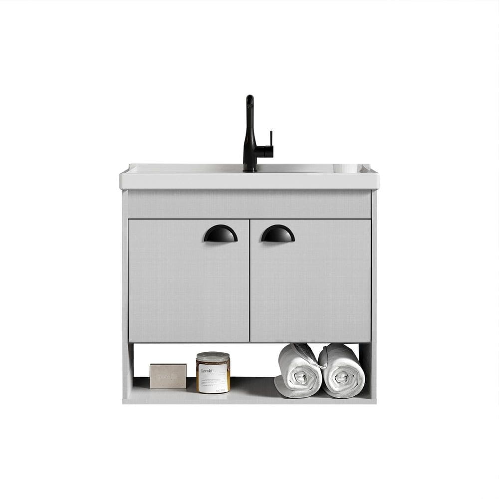Armário Para Banheiro 60Cm Mdf Com Cuba - Crotone Lineo