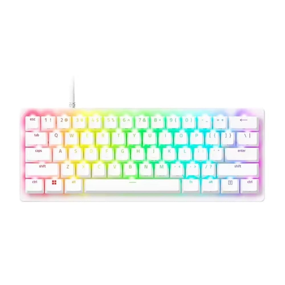 Teclado Gamer Razer Huntsman V3 Pro Mini, Chroma RGB, Switch Óptico Analógico de 2ª geração, Anti-ghosting, US, Branco