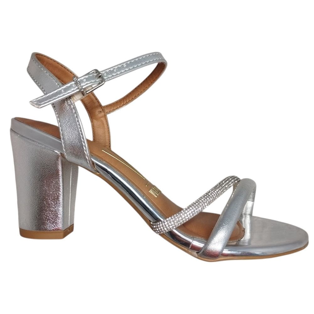 Sandalia Feminina Vizzano Salto Strass Metalizada 6262.1034