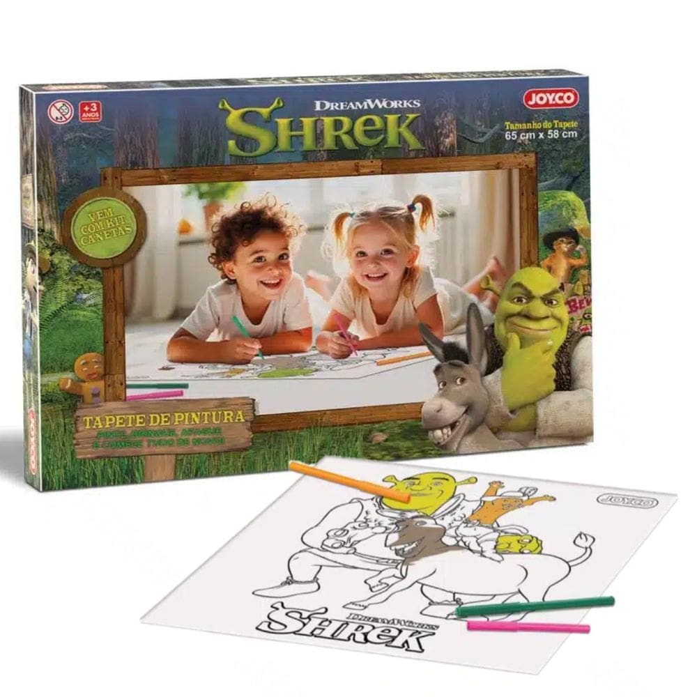 Tapete De Colorir Shrek Lavável Mágico P/ Crianças Bambola