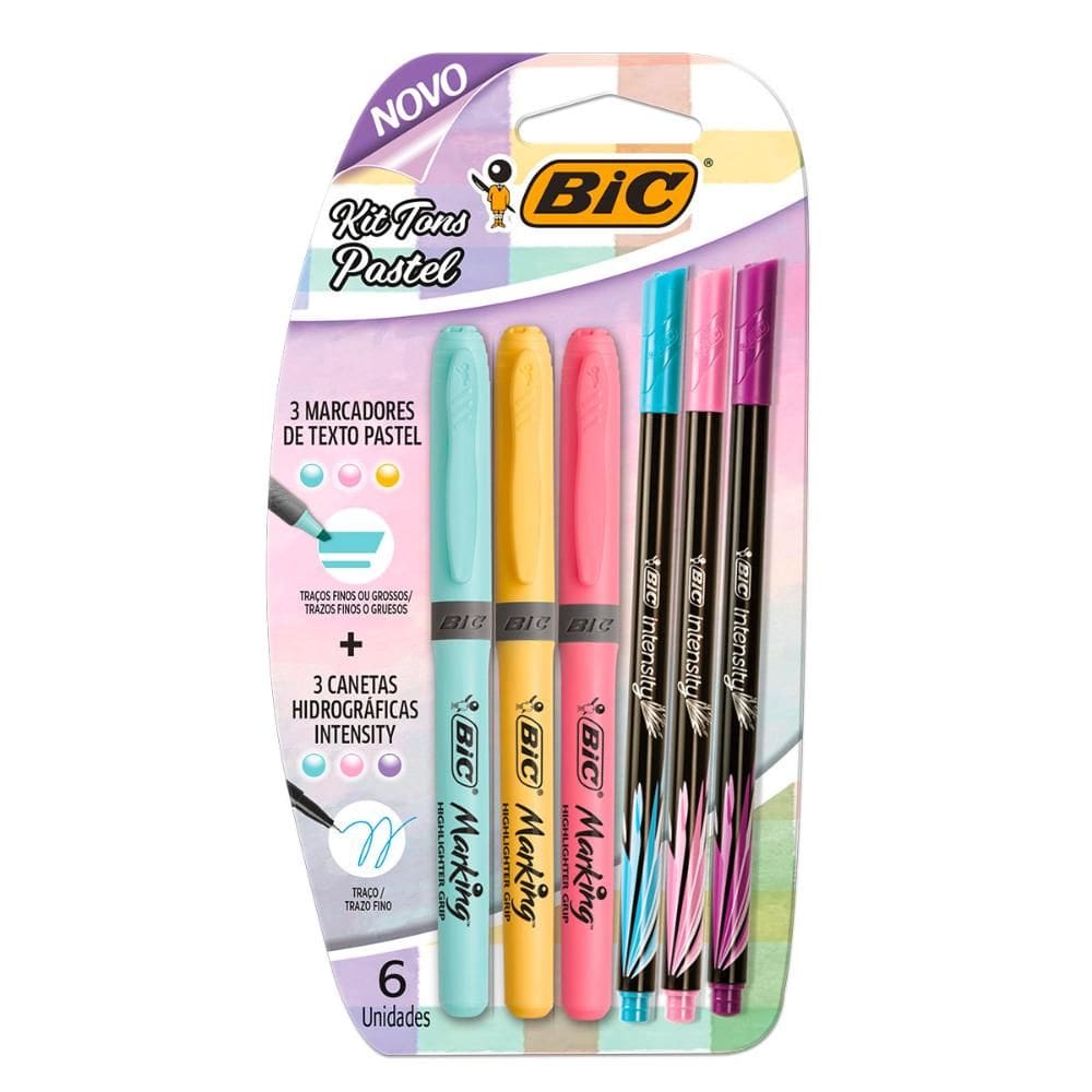Kit Tons Pastel com 6 itens - Bic