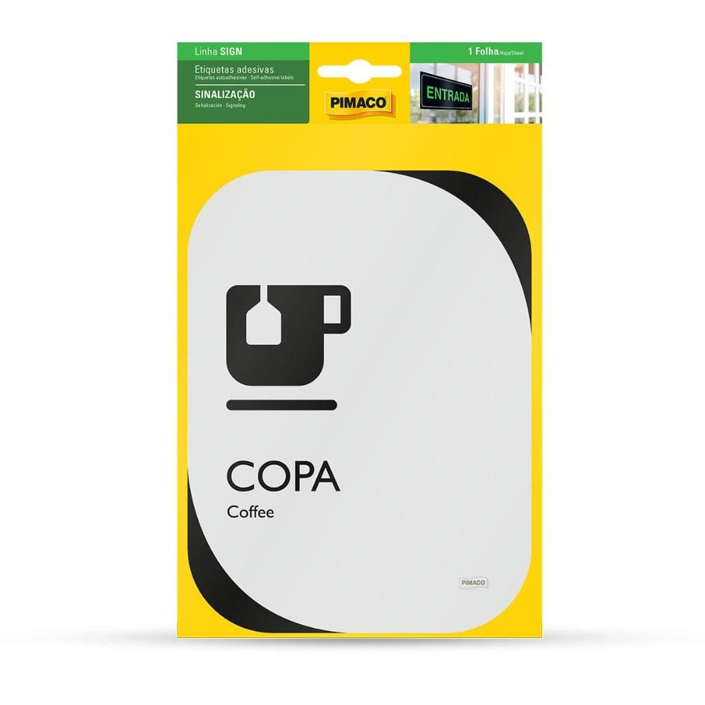 Etiqueta sinalização clean Copa 13,8x18,5cm - Pimaco
