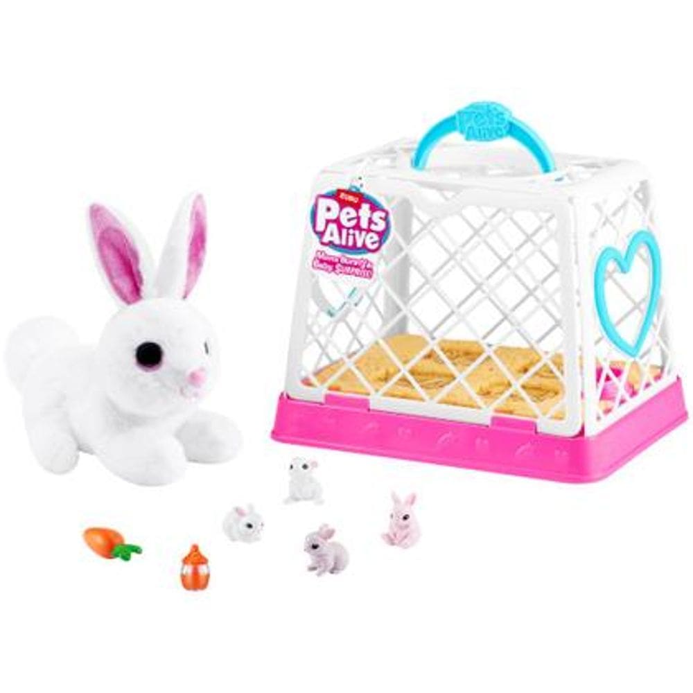 Pelúcia Pets Alive Mamãe Coelha Mama Bunny & Baby - Emite Sons - Candide 1246