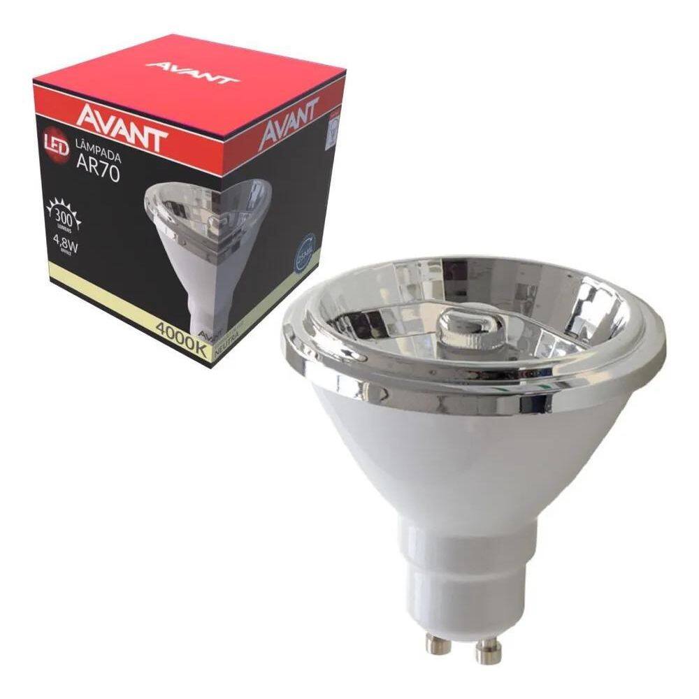 Lampada Led Ar70 4.8W 4000K Branco Neutro Gu10 Ip20 Branco C