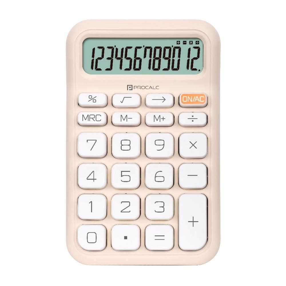 Calculadora de mesa 12 dígitos PC130-BG Bege - Procalc