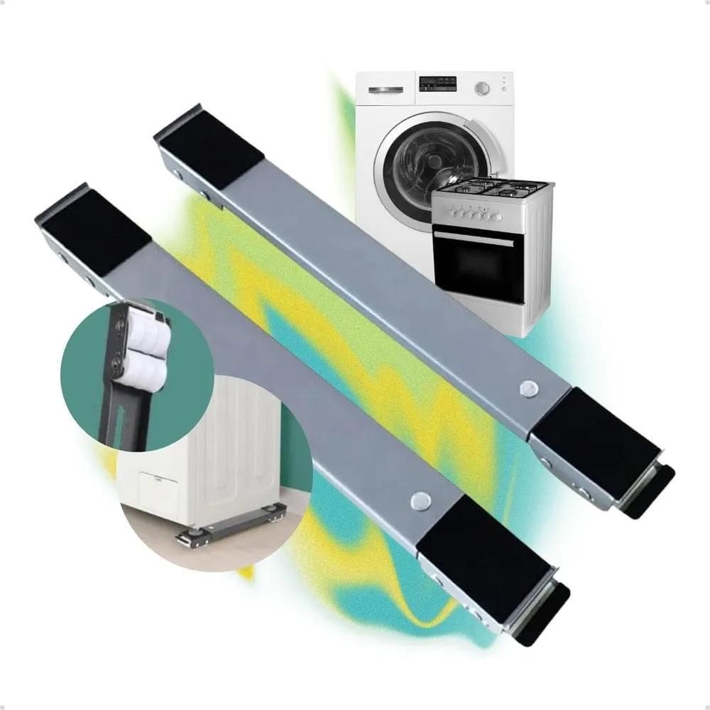 5X Base Suporte Ajustável Rodinhas Geladeira Fogão Maquina L