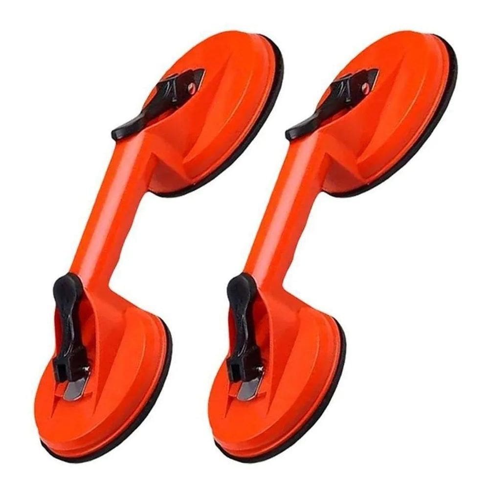 Kit 2 Un Ventosa Dupla Para Mármores Vidro Chapas Piso 80 Kg