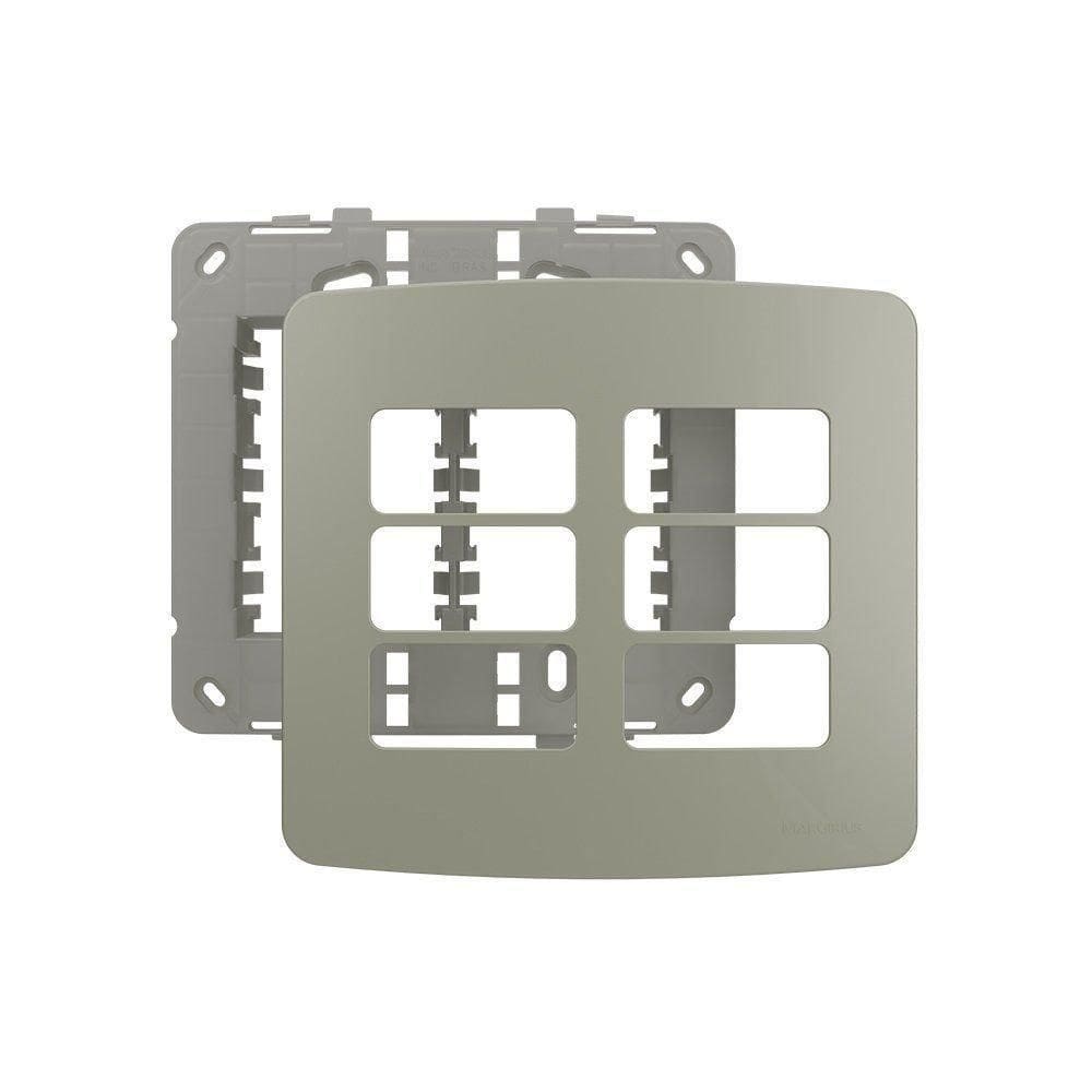 Placa Com Suporte Margirius B3 Colors 4X4 Para 6 Módulos